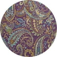 thumbnail image 2 of Addison Rugs Mayfield Washable Transitional Paisley Purple Round Rug, 8' x 8', 2 of 5