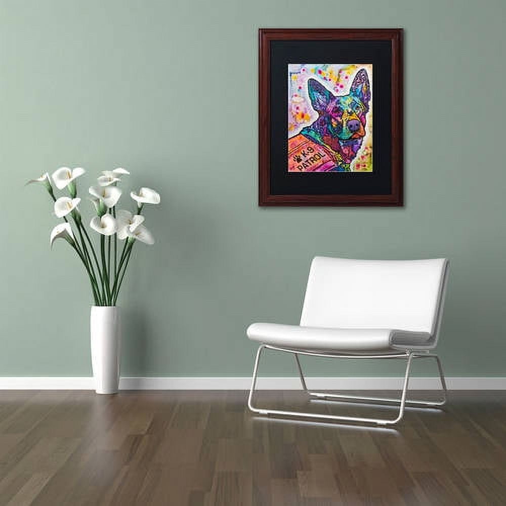 Trademark Fine Art "K-9 Patrol Large-003" Canvas Art by Dean Russo, Black Matte, Wood Frame