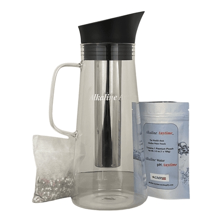 

Alkaline Water Filter Pitcher with Infuser Glass Pitcher with Lid 1.5L | 9.5 pH Alkaline Filters | Tea Pitcher | Borosilicate Glass | Infuser Pitcher