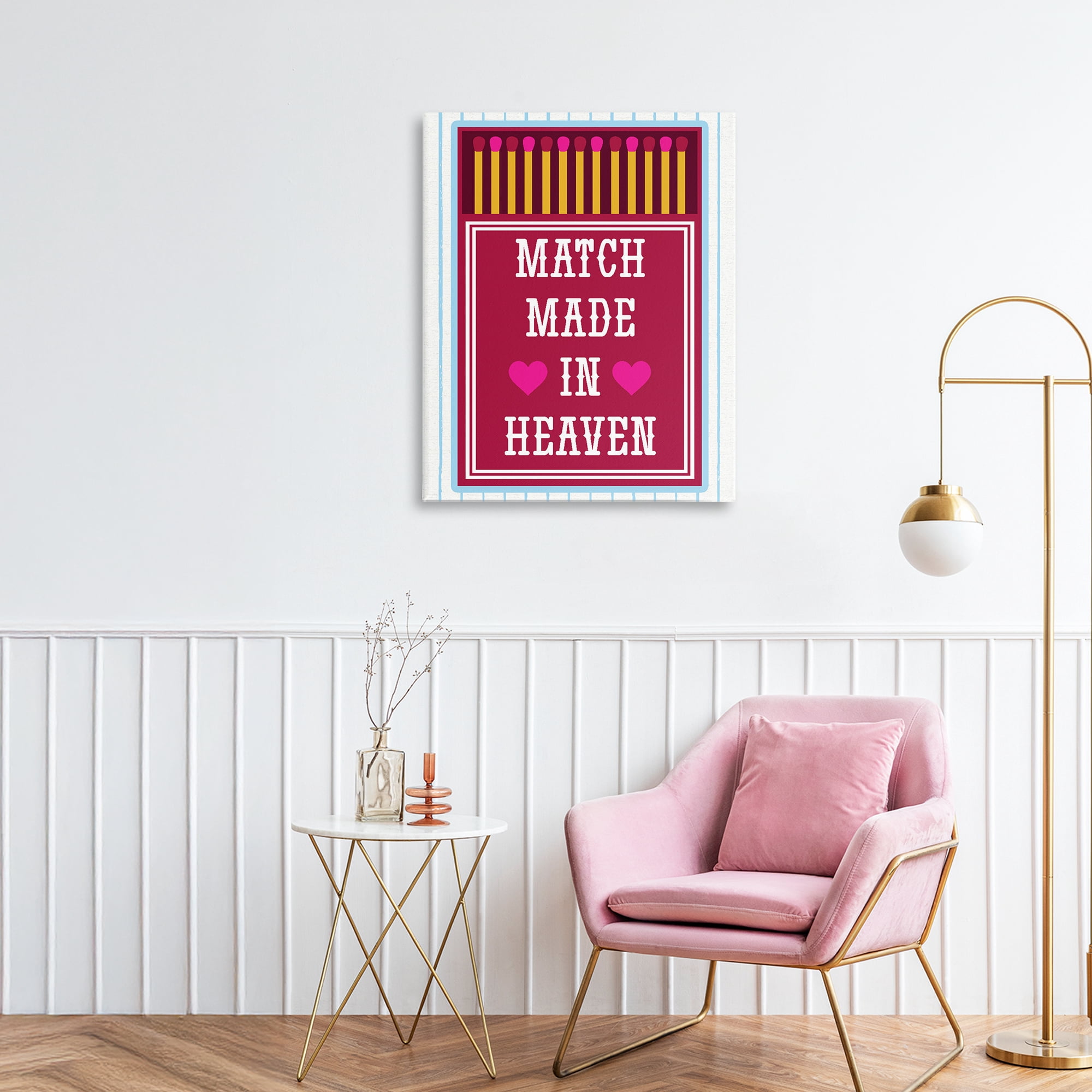 Stupell Industries Vintage Match Made In Heaven Canvas Wall Art, design by Lil' Rue