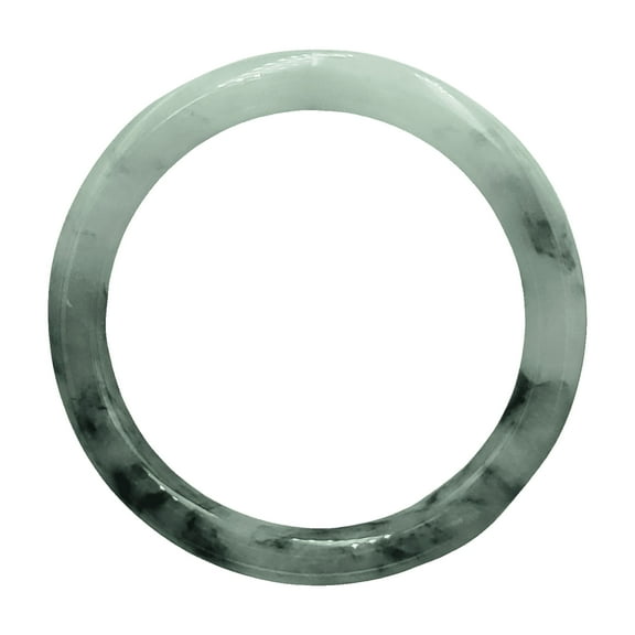 Jade Bangle 48–72mm | YingMart Natural-Colour Jade White Black Gift for Her Mom Sister Mens Grandma (48-50mm)