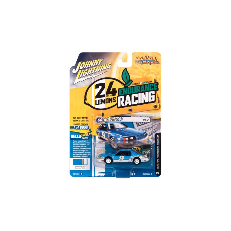 【本物保証】GEOFFREY BOUILLOT Mickey 40Edition 1986 Ford Thunderbird Stock Car, Bright Blue W/White, Johnny