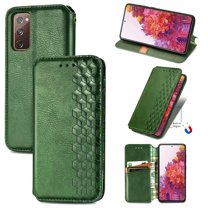 Dteck Case for Samsung Galaxy S20 FE(6.5 inches),Luxury Magnetic Leather Wallet Card Holder Flip Cover Protective Shockproof Kickstand S20 FE 5G Phone Case ,Green