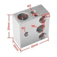 thumbnail image 5 of YIEMEEN Plated Copper Heater Block Aluminium High Temperatures Heat Block Metal Hotend, 5 of 8