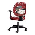 thumbnail image 4 of CHAQLIN Snowman Robin 2 Piece Rotating Chair Slipcover for Armchair Stain Resistant Breathable Computer Office Chair Cover Polyester Fabric Computer Office Chair Covers, 4 of 8