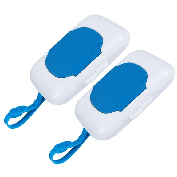 MERRYHAPY 2Pcs Blue Plastic Wet Tissue Box for Storage and Organization