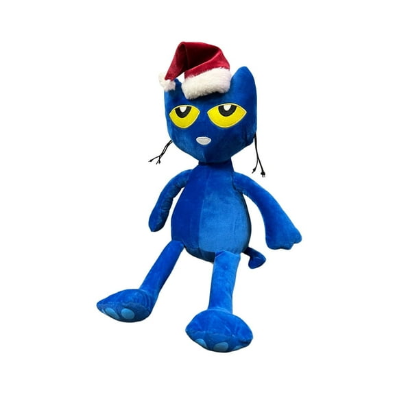 Pete the Blue Cat Santa Christmas Holiday Hat Plush Soft Stuffed Animal 12” New