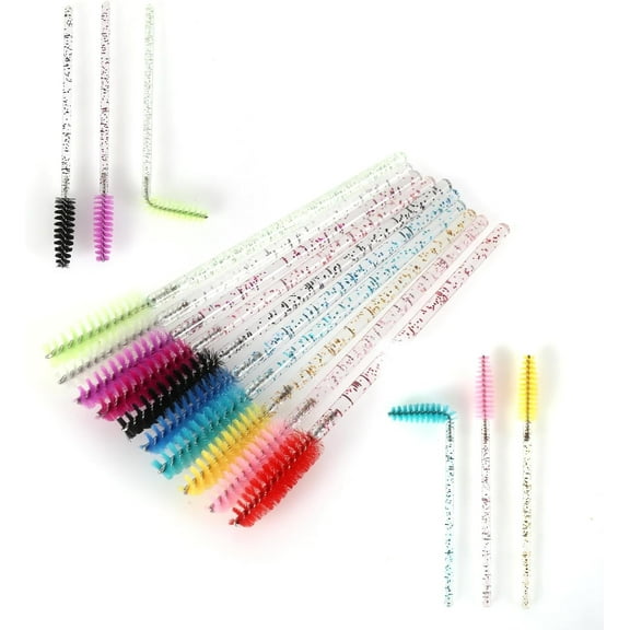 Eyelash Brush Pack of 200 Multicolor - Bendable, Lightweight Disposable Mascara Wands - 10cm Long Eyelash Spoolies for Lash Extensions, Eyebrows Contouring and Makeup - Multicolor