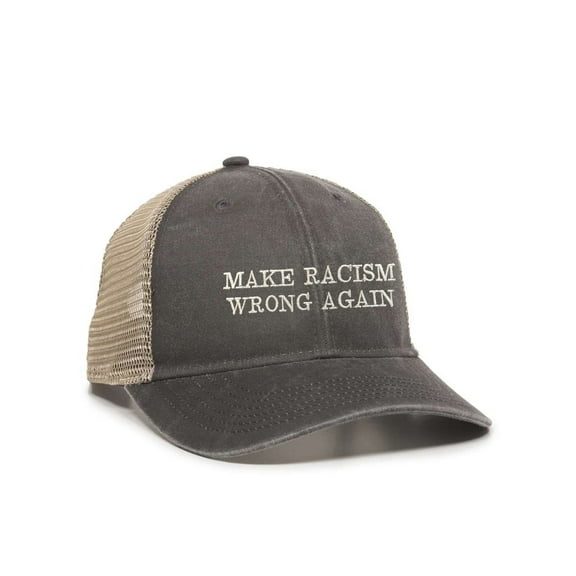 Womens Make Racism Wrong Again Ponytail Mesh Back Cap