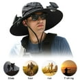 thumbnail image 6 of HBASD Wide Brim Solar Fan Outdoor Fishing Hat for Men, USB & Solar Powered Fan Hat with 2 Solar Fans, 360°UV Protection Sun Hat (A), 6 of 10