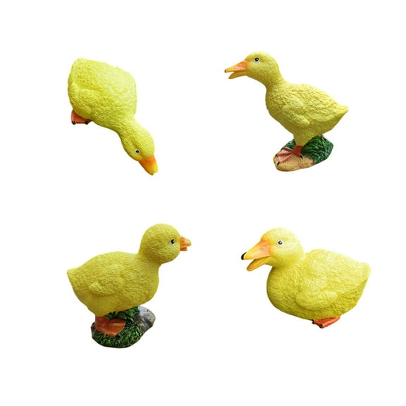 oshhni 4 Pieces Duck Garden Statues Resin Outdoor Statues for Backyard Outdoor Pond