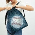 thumbnail image 3 of Xoenoiee Baseball Water Print Drawstring Backpack for Women Men, Large Capacity Sports Bag for Swim Yoga, Portable String Bag Sack for Soccer Basketball Travel Daypack Pouch, 3 of 8