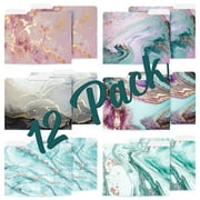 Better Office Products - File folder - letter - for 292 x 241 mm - tabbed - marble - assorted colors (pack of 12)