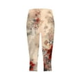 thumbnail image 5 of Women's Yoga Pants Leggings For Women Floral Print High Waist Pants Knee Length Slim Fit Yoga Cropped Trouser,Yellow Women's Yoga Pants S, 5 of 5