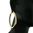 thumbnail image 2 of Stainless Steel Yellow Gold-Tone Classic Hoop Earrings, 2 of 3