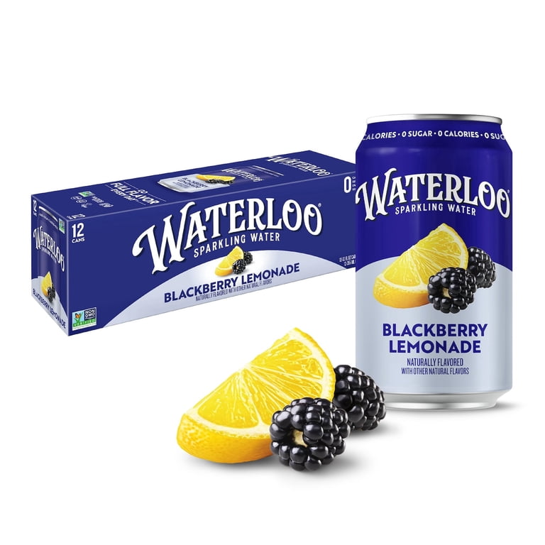 Waterloo Blackberry Lemonade Sparkling Water, 12 fl oz, 12 Pack photo 2
