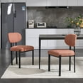 thumbnail image 5 of S-HOME Set of 2 Upholstered Boucle Dining Chairs with Elegant Black Metal Legs Perfect for Contemporary Dining Rooms，Black,Orange, 5 of 18