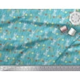 thumbnail image 3 of Soimoi Poly Georgette Fabric Leaves,Carrot & Rabbit Kids Printed Fabric 1 Yard 42 Inch Wide, 3 of 3