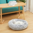 thumbnail image 3 of Bedfolks Calming Donut Dog Cat Cuddler Bed, 23" Round Plush Pet Bed for Small Dogs & Cats, Dark Grey, 3 of 9