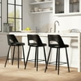 thumbnail image 3 of Simpli Home Callie Contemporary 16 inch Counter Height stool (Set of 2) in Black Vegan Faux Leather, 3 of 13
