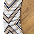 thumbnail image 5 of Ambesonne Abstract Fitted Round Tablecloth, Rhombus Geometric Art Deco, 45"- 56" Diameter, Dark Blue Pastel Brown, 5 of 5