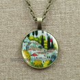 thumbnail image 1 of Collar de pinturas al óleo de Arte de Van Gogh para mujer, joyería de cabujón de vidrio, colgante de girasol de cielo nocturno estrellado, regalos de amante para niña, 1 of 4