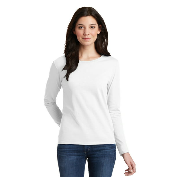 Gildan - Gildan Women's 100 Percent Cotton Long Sleeve T-Shirt. 5400L ...