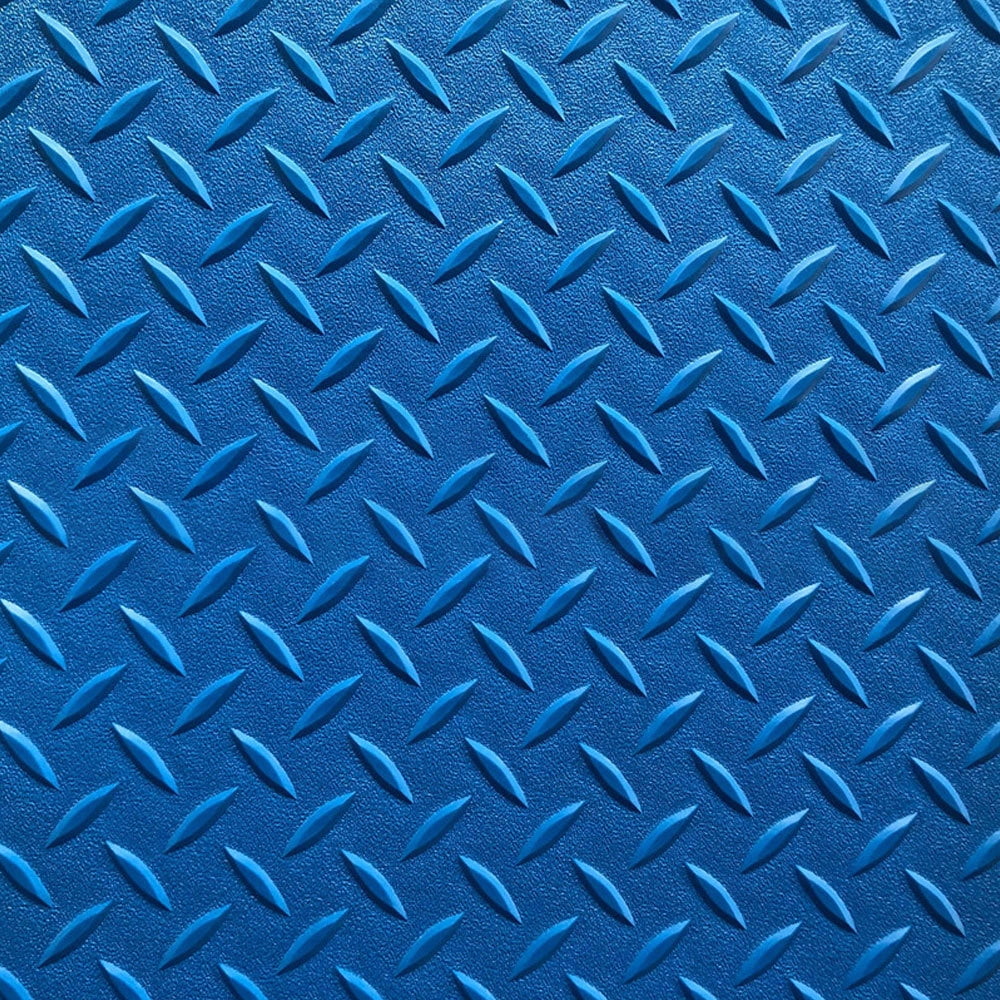 2.5MM Thick Garage Floor Mat Rolls Heavy Duty Diamond Plate PVC Vinyl Non-Slip Garage Flooring Roll, Blue