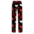 thumbnail image 3 of JIUKE Plus Size Pajama Pants for Women Elastic Waisted Wide Leg Comfy Loose Loungewear Printed Pjs Bottoms, 3 of 4
