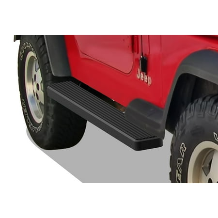1987-2006 Jeep Wrangler Black Finish 6 Inch Door to Door Side Bar Side Step Running Board
