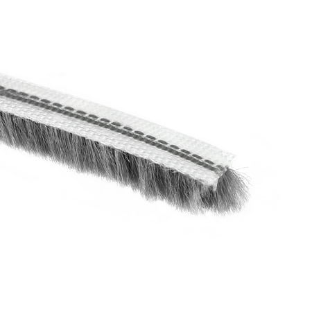 Uxcell Brush Weather Stripping 15M/49.2Ft Card Slot Seal Strip w Silicon Sheet 7x8mm/0.28"x0.31"/WxH