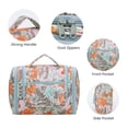 thumbnail image 4 of Large Hanging Travel Toiletry Bag Dopp Kit with Hook Cosmetic Makeup Organizer with Brush Holder Water-Resistant Bathroom for Women Men, Orange Flower, 4 of 8