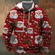 thumbnail image 3 of Sudadera con capucha para hombre con estampado 3D de árbol de Navidad y Papá Noel de finales de 2023, sudadera con capucha extragrande para ocio festivo, 3 of 5