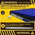 thumbnail image 5 of IBENZER Compatible with 2025 2024 2023 2022 MacBook Air 13 inch case M4 A3240 M3 A3113 M2 A2681, Hard Shell Case & Keyboard Cover & Screen Film & Type-C Adapter for Mac Air 13.6, Crystal Blue, 5 of 6