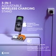 thumbnail image 2 of OXAA 3-in-1 Adjustable Magnetic Wireless Charging Stand for Apple Devices, Fast Charging for iPhone, Apple Watch & AirPods, Foldable Design, Includes 25W Adapter, 2 of 7