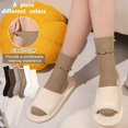 thumbnail image 5 of CoCoMangos 6 Pairs Ruffle Socks Soft Cute Frilly Turn-Cuff Long Casual Slouch Cotton Crew Socks for Women Gifts, 5 of 7
