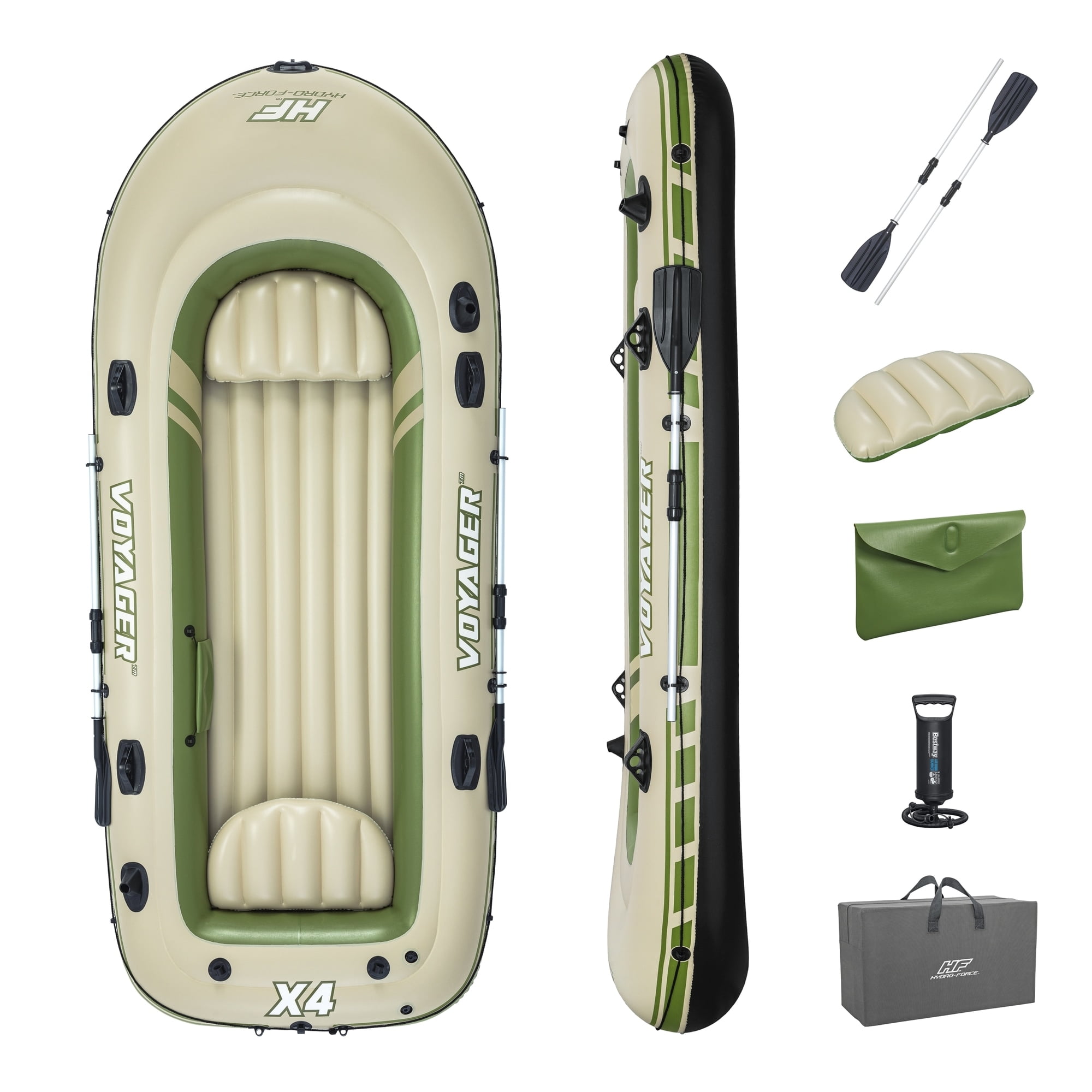 Hydro-Force Treck X3 Inflatable Raft Set, 3-Person, 137.8x57.09x19.29 Inches, Includes Oars & Pump