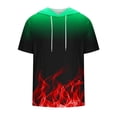 thumbnail image 3 of UVEASISHA Mens Light Weight Short Sleeve Hoodie for Men 3D Flame Print Workout Gym Sweatshirt Muscle Fit Fashion Athletic Hoodies Pullover Hooded T-Shirts 2025 Red, 3 of 4