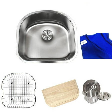 Ariel Pearl 23 Premium 16 Gauge Stainless Steel Undermount Single D Ariel Pearl 23 Premium 16 Gauge Stainless Steel Undermount Single D Bowl Kitchen Sink