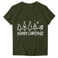 thumbnail image 3 of DDAPJ pyju Christmas Tree T-shirts for Women Cute Xmas Printed Short Sleeve Crewneck Tee Shirts Novelty Holiday Graphic Tees Lightweight Going Out Tops Army Green L, 3 of 5