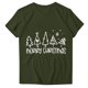 thumbnail image 4 of Navidad Mujeres Tops, Cuello Redondo Manga Corta Impresa Camiseta, Vintage Holiday Humor Tee Top, 4 of 4