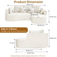 thumbnail image 3 of Sunvasagoo 106" Curved Modular Sofa with Chenille Upholstery, Grey/Beige/Orange, 3 of 7