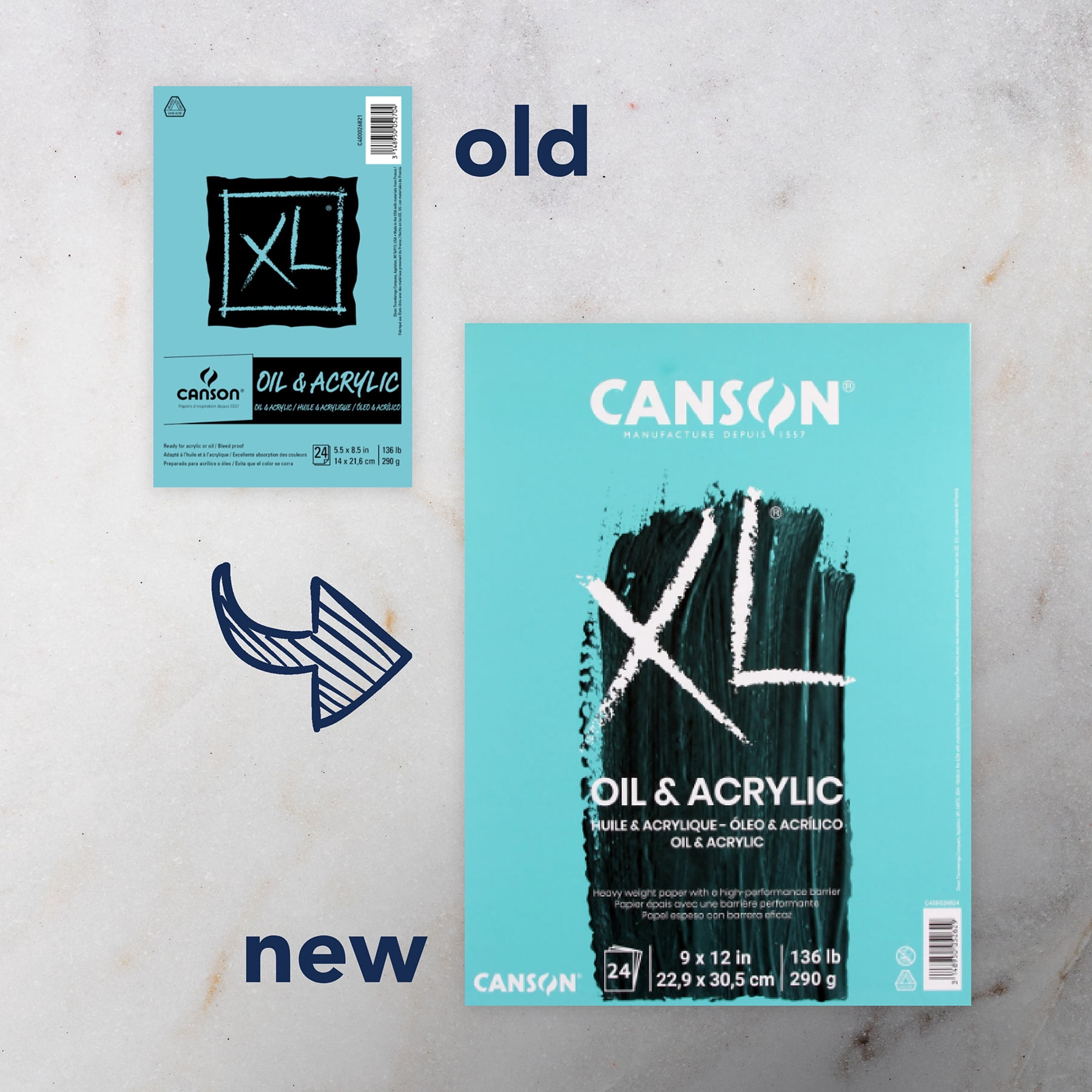 Canson XL Series Oil & Acrylic Pad, Foldover Binding, 24 Sheet, 5.5x8.5 inch, Pack of 2