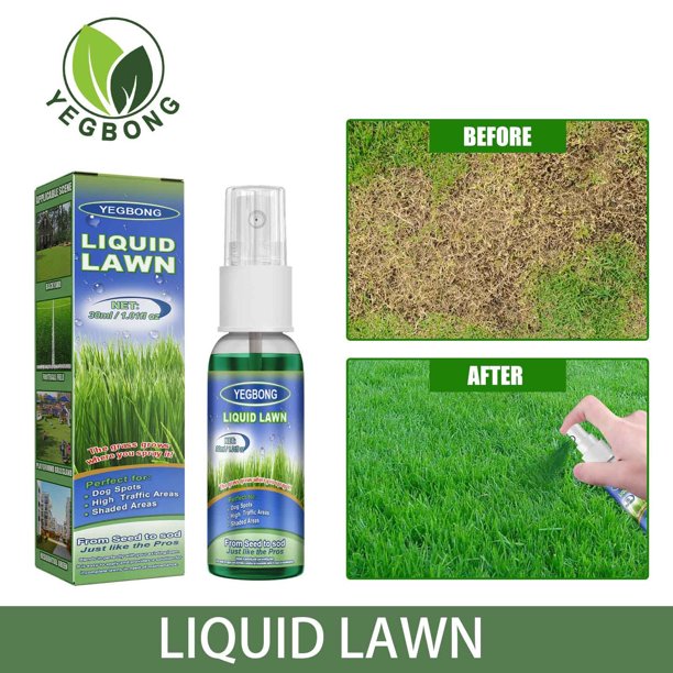 Spray de nutrientes para el crecimiento del césped | Solución de reparación de césped al aire libre | Líquido concentrado para patio trasero de patio de juegos de campo de fútbol | Potenciador de
