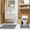 Grey, variant on Baxter 3 Piece Bathroom Rug Set, Modern Brick Design Soft Bath Rug, Contour Rug & Universal Lid Cover Apricot