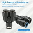 thumbnail image 5 of Uxcell 2pcs Push to Connect Fittings 1/2" Tube OD x 3/8" OD Push Lock Connector Black, 5 of 6