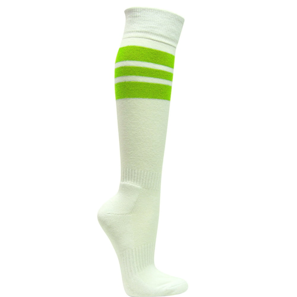 Couver White Triple Stripes Baseball Softball Athletic Tube Knee High