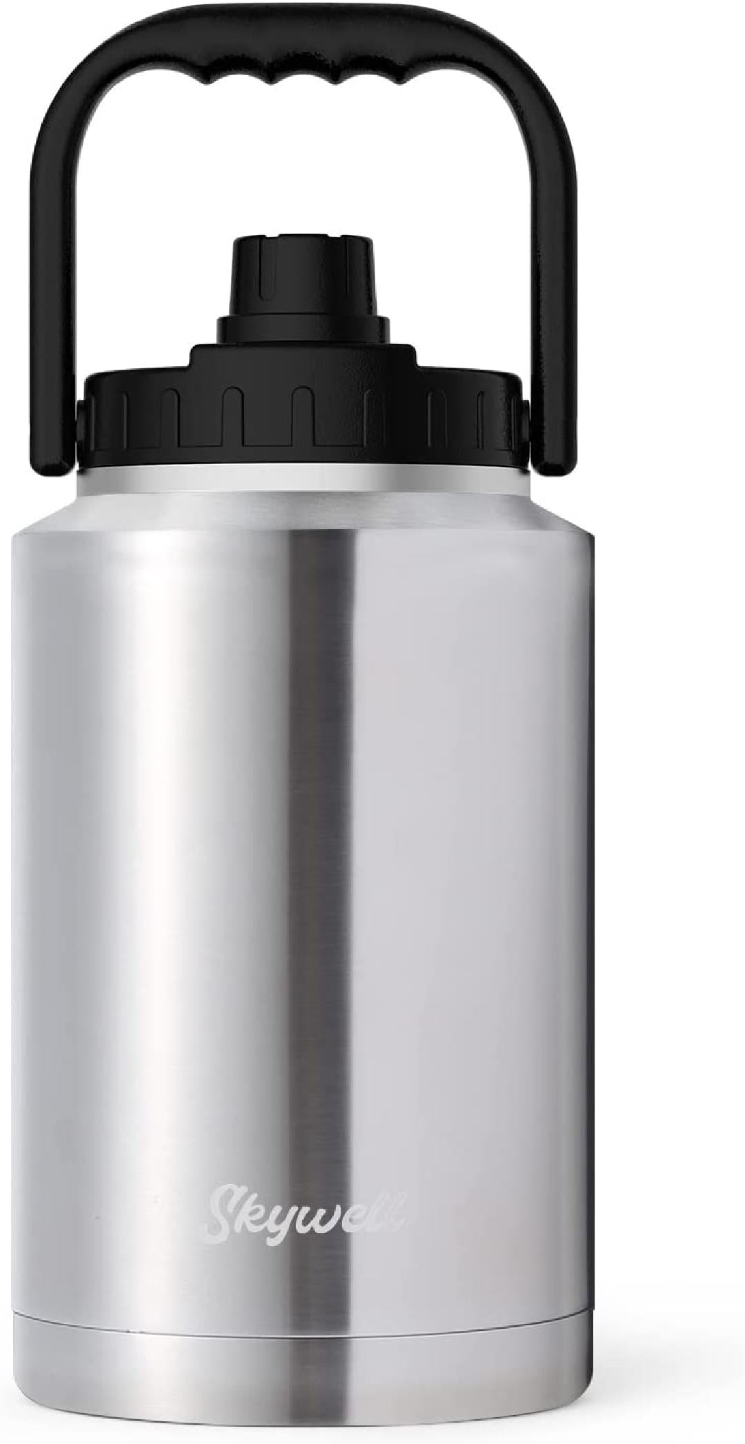 GOBATT 128 oz Stainless Steel Double Walled Insulated Water Bottle,One  Gallon large Hot & Cold Drinks Thermoses, Jug With Handle for Sports