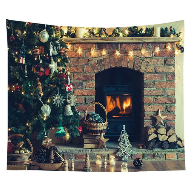 Tapiz de pared de Navidad Decoración colgante de pared Muñeco de nieve Papá Noel Árbol de Navidad Elemento Impresión digital Tapiz Ropa de cama Tapiz Dormitorio Sala de estar Estilo WD.WDQZL Hogar