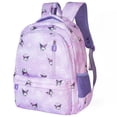 thumbnail image 2 of Mochila Kawaii Sanrio Kuromi para niñas, morral grande de 17 pulgadas con dibujos animados Kuromi, con relieve, reducción de carga, mochila de viaje de ocio, 2 of 4